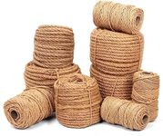 Glarks 4mm x 328 Feet Natural Jute Twine, Well Braided Jute Rope Heavy Duty Thick Twine String Packing String Rope for DIY Gifts Wrapping Bundling Decoration Gardening Applications (4mm x 328 Ft)