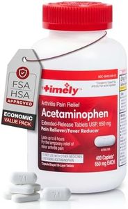 Timely- Extended Release Pain Relief - Acetaminophen Tablet 650MG 400 Count - Compare to Tylenol 8HR Arthritis Pain active ingredient - Temporarily Relieves Minor Aches and Pains and Reduces Fever