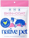 Native Pet Skin and Coat Chews for Dogs - 30 Chews - Made with Wild-Caught Salmon Oil for Skin and Coat - Omega 3 Dog Shedding Supplement for Hair Loss & Regrowth - Pet Health Omega Supplement