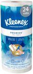 Kleenex® Premier Kitchen Paper Towels (13964), Cloth-Like Softness, White, (24 Rolls/Case, 70 Sheets/Roll, 1,680 Sheets/Case)