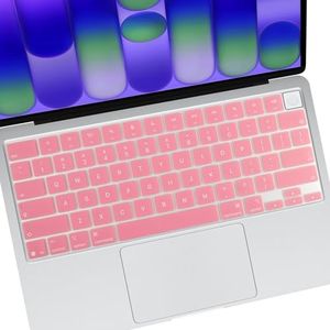 Allinside Keyboard Cover for 2026 MacBook Neo (A18 Pro Chip) & MacBook Air 13"/15" / MacBook Pro 14"/16" (M5 Chip), Ultra-Thin Silicone Laptop Keyboard Protector Skin, US ANSI Layout, Cream Pink
