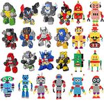 5D Diamond Painting Kits for Kids Robot Blocks Mosaic Diamond Painting Dots Stickers Paint by Numbers DIY Drawing Arts Crafts Supplies for Children 24Pcs