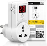 EuroControls Euro ECT10A Socket Type 10 A On or Off Delay Timer - Universal Socket - 3 Pin 220V AC Programmable Electronic Timer Switch