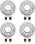 HAIKING Magnetic Golf Hat Clips, 4 Pcs 25mm Golf Ball Marker Hat Clip for Golf Gloves, Hat, Men Women Golf Lovers (Silver)