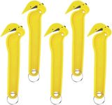Yellow Hook Knife, Box Cutter, Safety Knife, Cutter, Work Knife, Box Cutter Safety Knife, Cardboard Cutter, Utility Knives, Warehouse, Box Opener, Box Knife, (Set of 5)