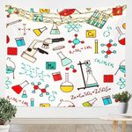 Science Theme Tapestry for Boys Girls Chemical Subject Theme Tapestries Science Formula Wall Tapestry Math Equation Wall Hangings for Teens Kids Mathematics Formula Wall Art Tapestry,71”X92”