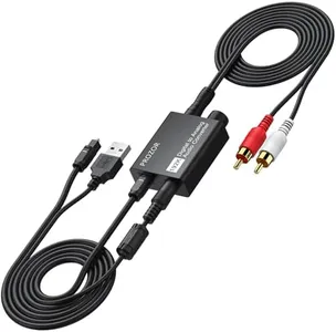 PROZOR 192KHz Digital to Analog Audio Converter with Volume Control, Digital SPDIF Optical to RCA Converter with Audio Amplifier Chip, Optical to 3.5mm DAC for HDTV DVD Blu-ray Players