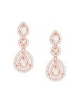 Zaveri Pearls Rose Gold Dazzling Cubic Zirconia Contemporary Drop Earring For Women-ZPFK15943