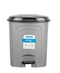 KOLORR Plastic Pedal Dustbin Go Clean/Medium Size Trash Can/Garbage Waste Bin with Lid for Home Kitchen Office Bathroom & Washroom – Silver (30 Litres)