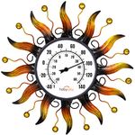 VEWOGARDEN 13.5" Sun Outdoor Thermometer, No Battery Needed Metal Thermometer Decor for Patio, Living Room, Greenhouse