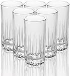 LEMONSODA High-end Crystal Cut Collins Glasses - Crystal Cut Traze Collins Glass - Elegant Glassware Set - Housewarming Gifts - Drinking Glasses for Water, Cocktails, Juice (Set of 6-11.5oz)