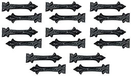 Adonai Hardware Adonijah Antique Cast Iron Strap False or Faux or Dummy Hinge Front (6.5" x 16 Pack, Matte Black) for Barn Doors, Gates, Cabinets, Wooden Box, Furniture, Chest, Trunks and Sheds