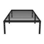 Caplisave 18 Inch High Metal Platform Twin Bed Frame，Max 800lbs Heavy Duty Metal Slat Support,Underbed Storage，Easy Assembly，No Box Spring Needed，Black