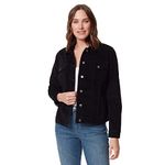 Gloria Vanderbilt Women's Amanda Corduroy Jean Jacket Standard, Black, Medium