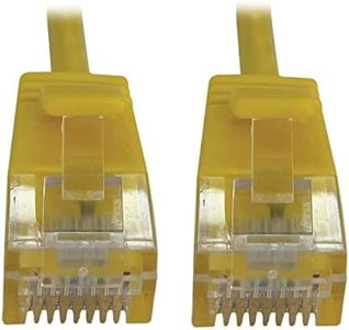 Tripp Lite Cat6a 10G Ethernet Cable, Snagless Molded Slim UTP Network Patch Cable (RJ45 M/M), Yellow, 20 Feet / 0.6 Meters, Manufacturer's Warranty (N261-S20-YW)