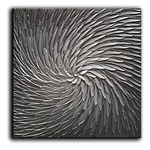 YaSheng Art - Abstract Art Oil Paintings on Canvas Silver Gray Gradient Color Abstract Artwork Modern Home Decor Canvas Wall Art Ready to Hang for Living Room Bedroom 24x24 Inch