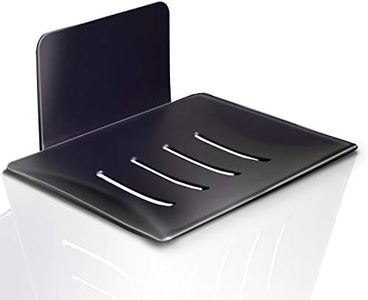 HONZUEN Porte Savon Mural, Porte-Savon de Douche Auto-adhésif en Acier Inoxydable, Boite a Savon de Cuisine de Salle de Bain, Utilisé pour Stocker éponge à Savon Brosse(Noir)