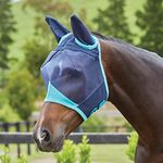 WeatherBeeta ComFiTec Fine Mesh Mask with Ears, Navy/Turquoise, Pony