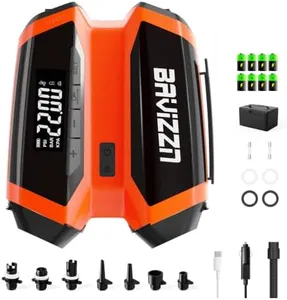 BAVIZZN 76.96Wh Rechargeable SUP Pump, 22PSI Electric Paddle Board Pump with Auto-Off & LCD, Dual Power (Battery/12V Car) & Type-C, Portable Inflator for 6 SUPs, Kayak Boat Camping Inflatables