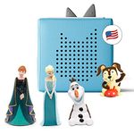 tonies Toniebox Audio Player Starter Set with Elsa, Anna, Olaf, & Playtime Puppy - Listen, Learn, & Play with One Huggable Little Box - Light Blue