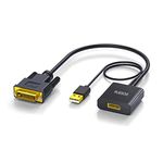 WJESOG DVI to Displayport Adapter,DVI-D to DP Male with USB Power,Support 1080P@120Hz/60Hz Resolution and Compatible with DVI(24+5),DVI(24+1),DVI(18+1)