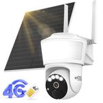 ENSTER 4G LTE Cellular Security Camera Outdoor Wireless, 2K Solar No WiFi Security Camera with Floodlight, Spotlights, PIR Motion Sensor, Pan and Tilt, 360° Live View, Color Night Vision, SIM Card