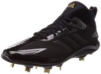 adidas Adizero Stabile Pro Mid Baseball Shoes (Black/Black/Carbon, 9.5 UK)