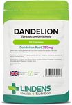 Lindens - Dandelion 250mg - 60 Capsules - UK Made - High Strength Powdered Dandelion Root, Taraxacum Officinale - Traditional Herbal Supplement - GMP - Letterbox Friendly, Vegan