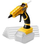 RexLeLXB Cordless Hot Glue Gun Suitable for Dewalt 18V 20V Max Lithium-ion Battery, 30s Quick Preheat Hot Melt Glue Gun with 30 Pcs Glue Sticks(7 * 150mm) for Arts & Crafts & DIY & Repairs(Tool Only)