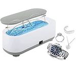 Ultrasonic Cleaner,Ultrasonic Jewelry Cleaner,Portable Professional Ultrasonic Cleaner Machine for Glasses,Ring,Toys,Silver,Retainer, Eyeglass, Watches, Coins and More, Grey