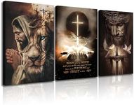 3Pcs Jesus Wall Art Jesus Lion Post