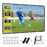 Rear Front Projection Screen 100 inch,GAINVANE 16:9 Foldable Anti-Crease Portable Projector Movies Screens for Home Theater Outdoor Indoor Movie Night Xmas Gift