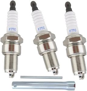 YSIL 3Pcs F7TC Spark Plug With Wrench Replace For GX120 GX160 GX200 GX240 GX270 GX340 GX390 Mower Generator Chainsaw Lawnmower Tractor Rototiller Water Pump Go Kart Mini Bike