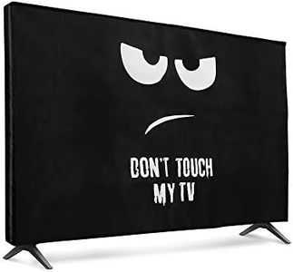 kwmobile Dust Cover for 32" TV - Flat Screen TV Protector - Don't Touch My TV White/Black