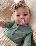 TERABITHIA 24 Inch Real Baby Size Lifelike Smile Silicone Vinyl Limbs Reborn Baby Doll with Soft Body Realistic Newborn Toddler Girl Dolls Look Real