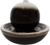 Sunnydaze 7-Inch Indoor Ceramic Tabletop Water Fountain - Glazed Finish - Electric Submersible Pump with Adjustable Flow