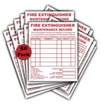 50-Pack Fire Extinguisher Maintenance Record Labels - Durable Waterproof Vinyl Sticker Signage, 110mm x 90mm - Essential Fire Safety Equipment for Homes, Offices & Public Spaces
