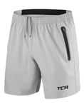 TCA Elite Tech Lightweight Mens Running Shorts Men Gym Shorts with Zip Pockets - Cool Grey, M