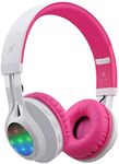 Riwbox WT-7S Kids Bluetooth Headphones Light Up, Foldable Stero Wireless Headset with Microphone and Volume Control for PC/Tablet/TV/Travel