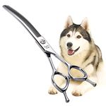 Fenice Peak Professional Dog Grooming Shears Curved Thinning Scissors for Dog Face Body 440C 7''