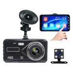 AUSEK Car Dashboard Cam with Front and Rear Dual Camera |Motion Detection | Night Vision | 1080P Full HD | G-Sensor Emergency Recording | 128GB SD Card Support | Loop Recording