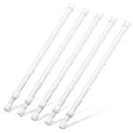 5 Pack Tension Rod 16 to 28 Inch, Goowin Small Tension Rod, 5/8" Diameter No Drilling Expandable Short Tension Rods Spring Rods, Tension Rods for Closet, Cupboard, Hanging Clothes, White