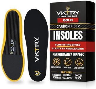 VKTRY Gold for Cleated Shoes - Carbon Fiber Performance Insoles - Customized Athletic Inserts for Soccer & Track | Shock Absorption, Run Fast, Jump High, US: Men 11-11.5, Women 13-13.5, <120lb