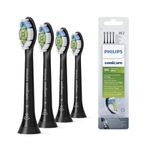 Philips Sonicare Original W2 Optimal White Standard Sonic Toothbrush Heads - 4 Pack in Black (Model HX6064/11)