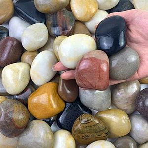 FANTIAN 5 lbs Large River Rocks for Plants, 2-3 inch Polished Pebbles for Indoor Plants, Decorative River Stones for Planters Vase Aquarium and Outdoor Garden Landscaping Rocks