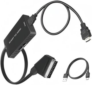 Scart a HDMI Convertidor,Conversor con Cable HDMI y Scart Cable, Adaptador de euroconector a hdmi para TV,Salida de Video y Audio de 720p/1080p para HDTV, BLU-Ray DVD, VCR, VHS, Proyector