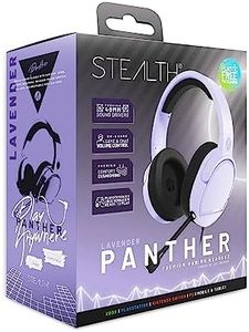 STEALTH PANTHER Lavender - Over Ear Gaming Headset PS4/PS5, XBOX, Switch, PC with Flexible Mic, 3.5mm Jack, 1.5m Cable, Lightweight, Comfortable and Durable