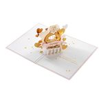 Hallmark Engagement Card, Celebration, Congratulations, 3D Gold Ring, Pop Up Design, Hearts, Love