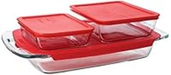 pyrex 1090949 Pyrex Easy Grab 6Piece Glass Bakeware and Food Storage Set, Clear