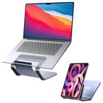 JSAUX Laptop Stand for Desk, Aluminum 2 in 1 Computer Riser and Tablet Stand, Ergonomic Notebook Holder Compatible with MacBook Air Pro, iPad Air Pro, Dell XPS, HP, Lenovo, More 10-15.6” Devices